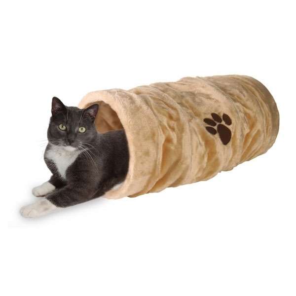 Trixie Crunch Plüschtunnel, 60 cm - Beige – Bild 3