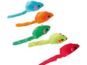 Karlie Flamingo Bunte Plüschmäuse mit Rassel - 5 Stück