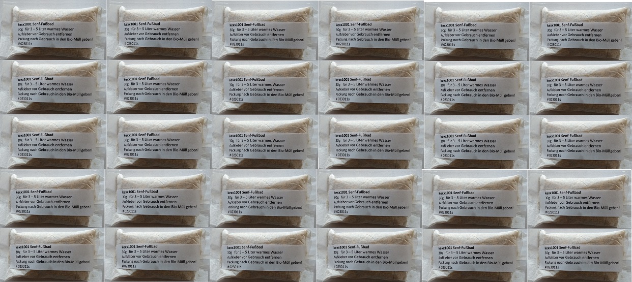 Senf-Fußbad 30g Beutel kexx1001 Senf geschrotet hygienisch Beutel voll kompostierbar – Bild 8