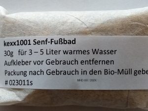 Senf-Fußbad 30g Beutel kexx1001 Senf geschrotet hygienisch Beutel voll kompostierbar